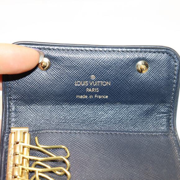 Louis Vuitton Monogram Denim 4-Ring Key Holder Case Made in France - Picture 6 of 7